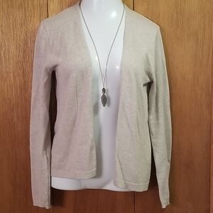 Oatmeal colored open faced cardigan